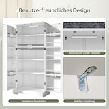 thumbnail of Küchenschrank Weiß 60x35x128 cm mit LED-Sensorleuchte, höhenverstellbaren Einlegeböden und Kippschutz, MDF wasserfest mit Türen und Ablagen