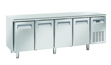 Cool Head tavolo congelatore, acciaio inox, 2250x700x850mm, ripiani regolabili GN1/1, acciaio