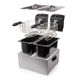 thumbnail of TRISTAR FR-6937 Freidora doble, capacidad 2 cubetas x 3 litros, 3600 W, 6 litros, Acero Inoxidable, 6 kg, doble termostato, Gris