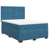 thumbnail of vidaXL Boxspringbett mit Matratze Blau 140x200 cm Samt