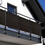 thumbnail of Polyrattan Balkon Sichtschutz Privafence - Balkonbespannung mit Metallösen - UV-fest, Wetterfest, Blickdicht 300x100 cm Dunkelbraun
