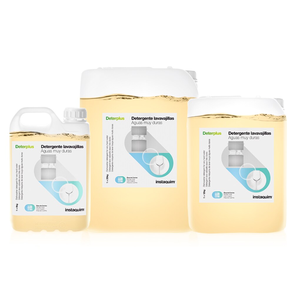 Instaquim | Deterplus - Detergente para vajilla y cristalería en aguas muy duras hasta 65 ºHF | 12L