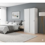 thumbnail of Dmora Guardaroba Lansing, Armadio per camera da letto a 2 ante scorrevoli, Mobile con ripiano e barra appendiabiti, 100x50h200 cm, Bianco