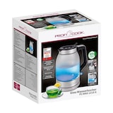 thumbnail of Proficook WKS 1215G Hervidor Agua Eléctrico, 1,7 L, sin BPA, Resistencia Oculta, Inalámbrico, Apagado Automático, Retroiluminado, Plata, 2200W