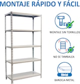 thumbnail of SimonRack Scaffalatura metallica, 2000x1000x500 mm, 5 livelli, ripiano metallico, 180 kg al punto di flessione, Bianco - Simonclick