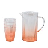 thumbnail of 4 Trinkgläser mit Kanne Kunststoff - Trinkgeschirr Gläser Krug Gläserset Karaffe Trinkbecher Wassergläser Saftgläser Limonadengläser Orange