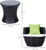 thumbnail of Outsunny Set Mobili da Giardino Tavolino e 2 Poltrone con Cuscini