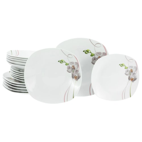 CreaTable Square Orchidee Tellerset 18-tlg Porzellan