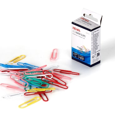 SIGMA Clipes para papel, metal, 50 mm, cores sortidas, 40 unidades | Makro