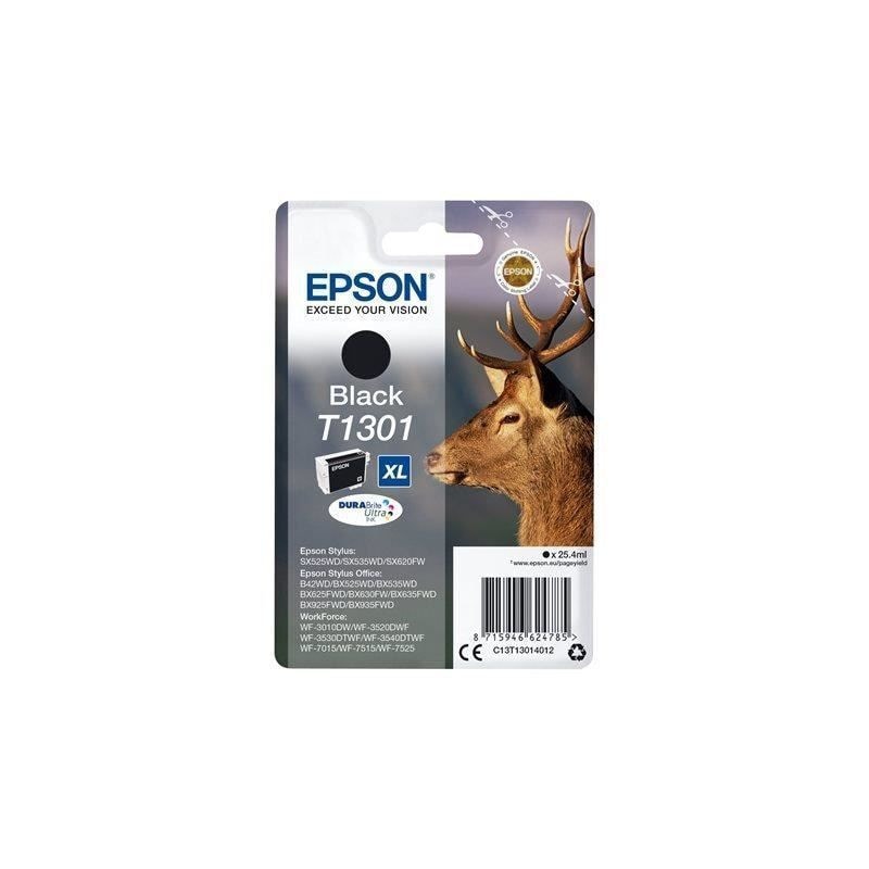 EPSON Cartouche Jet d'Encre DURABrite Ultra Noir (XL) ''Cerf'' (T1301) - C13T13014012