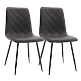 thumbnail of METRO PROFESSIONAL Silla de restaurante tapizada Jara, juego de 2, acero/piel sintética, marrón/negro