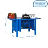 thumbnail of SimonRack Mesa de Trabajo Taller, 1200x730 mm, Cabina, Tablero Metal, Capacidad Carga 600 kg, Azul - BT-6