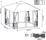 thumbnail of Kery Gazebo da Giardino con Zanzariera in Acciaio e Poliestere 300x300x265 cm Antracite