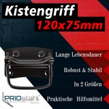 thumbnail of PRIOstahl Kistengriff Griff 1 Stück Schwarz 120 x 80mm + Befestigungsschrauben aus Stahl für Truhen