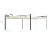 thumbnail of Outsunny pérgola con techo retráctil pérgola de aluminio 6x3 m cenador con tela de poliéster anti-UV resistente al agua pabellón para exterior crema