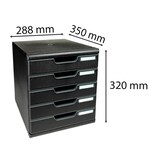 thumbnail of Exacompta 301414D 1x MODULO modulaire ladenbox met 5 gesloten laden voor A4+ documenten, Ecoblack, zwart