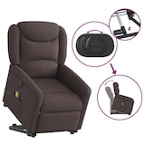 thumbnail of vidaXL Elektrischer Massagesessel mit Aufstehhilfe Dunkelbraun Stoff