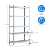thumbnail of Pack 2 Estanterías Modulares Galvanizadas con 5 Baldas Ajustables 180x90x40cm 875Kg Thinia Home