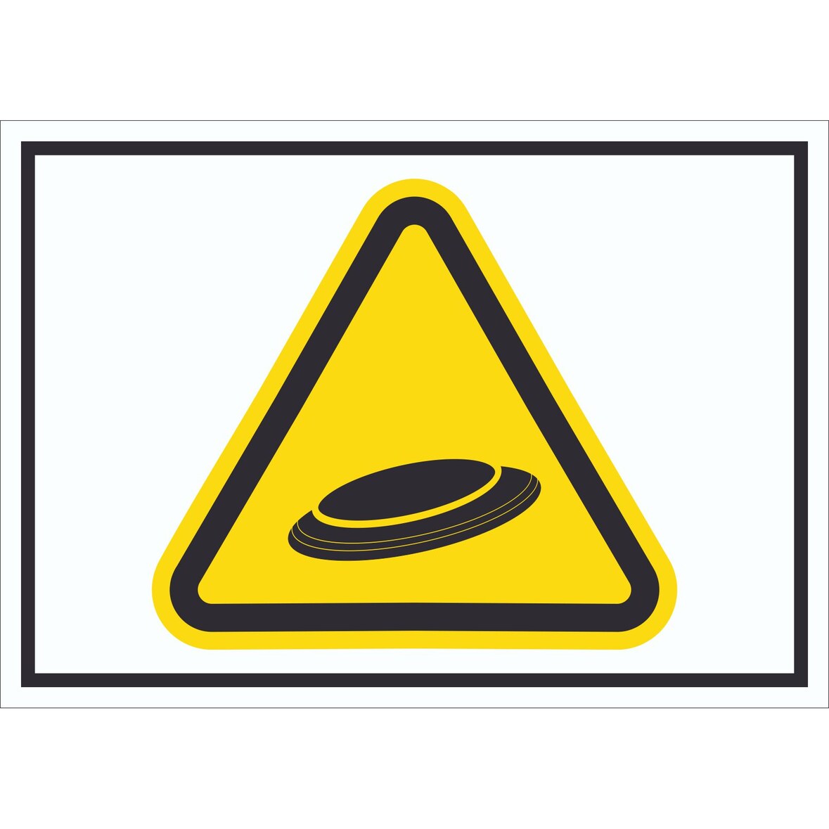 Vorsicht Frisbee Schild Symbol A3 (297x420mm)