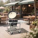 thumbnail of METRO PROFESSIONAL Barbecue Kamado au charbon de bois NAGADO, surface de cuisson Ø 57 cm, table latérale pliante et roulettes, céramique/inox, noir