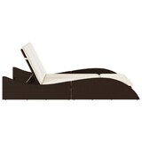 thumbnail of vidaXL Sonnenliege mit Auflagen Braun 114x205x73 cm Poly Rattan
