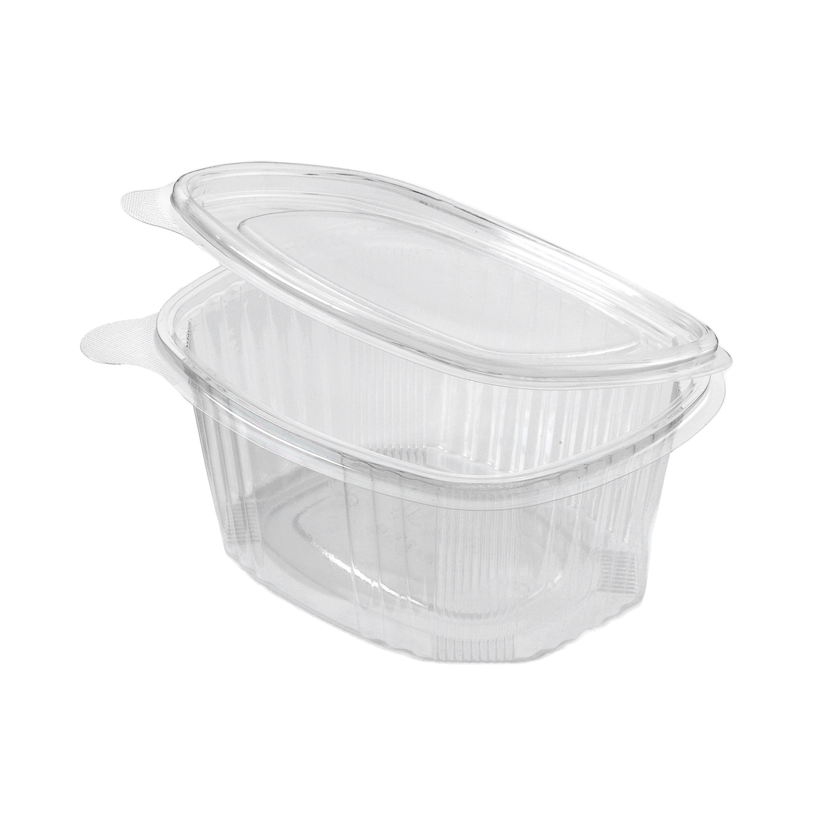 Metro Professional vaschetta ovale in PET con coperchio incernierato 750 cc transparent - (1 cf x 100 pz)