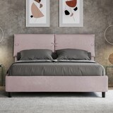 thumbnail of Letto Matrimoniale con rete imbottito 160x200 microfibra glicine Sleeper