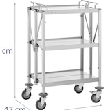 thumbnail of Royal Catering Carro de servicio - 3 estantes - 58 x 40 cm - 90 kg - Plegable -