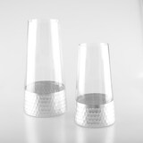 thumbnail of Vase Conique Transparent Et Argent H28Cm