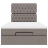thumbnail of vidaXL Ottoman-Bett mit Matratze & LEDs Taupe 120x190 cm Stoff