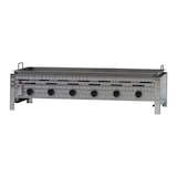 thumbnail of Gastrobräter, 6 Brenner je 3,6 kW, mit Stahlpfanne geschweißt, B 1140 mm x T 530 mm x H 270 mm, inkl. Gewerbedruckregler u. Schlauchbruchsicherung