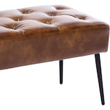 thumbnail of Décoshop26 - Banc banquette rembourré capitonné en synthétique marron orangé pieds métal noir BAN09013