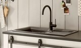 thumbnail of Furn.Design Küche mit Kochinsel in weiß Pinie und anthrazit Landhaus Küchenschrank Set 7-teilig Stove