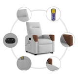 thumbnail of vidaXL Massagesessel mit Aufstehhilfe Elektrisch Wolkengrau Stoff