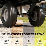 thumbnail of Outsunny carrito de jardín con ruedas grandes mango giratorio ajustable y bolsa impermeable removible carga 300 kg para todo Terreno campaña compra