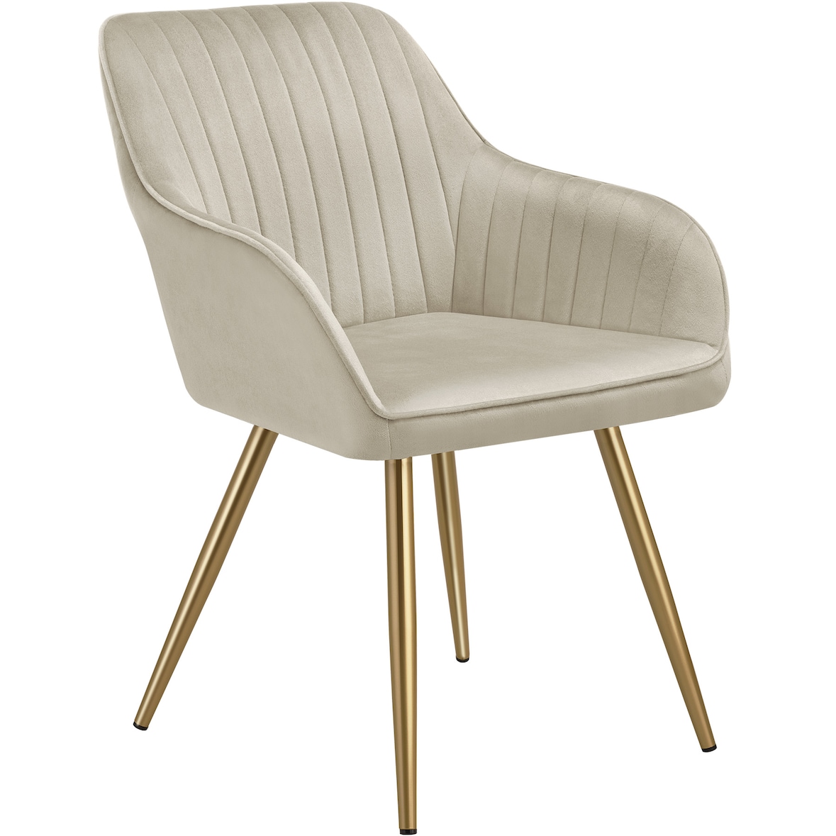 Stuhl Marilyn, Samtoptik, gesteppt  pro Stückcreme/gold