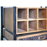 thumbnail of Wijnrek HWC-C91, flessenrek barkast wijnrek voor 10 flessen, dennenhout vintage 157x57x38cm