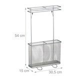 thumbnail of Relaxdays Regenschirmständer, HxBxT: 54 x 30,5 x 15 cm, Metall, eckiger Schirmständer für Regenschirme, modern, silber