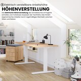 thumbnail of bümö elektrisch höhenverstellbarer Schreibtisch 160x80 cm in grau, Gestell weiß - Sitz & Stehschreibtisch mit Memoryfunktion, elektrischer Stehtisch