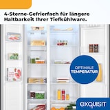 thumbnail of Exquisit Side-by-Side-Kühlschrank, Kühl-Gefrierkombination, NoFrost, 442 Liter, Schnellgefrieren, Alarm, 4-Sterne-Gefrieren, SBS546-040E inoxlook-az