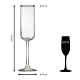 thumbnail of Libbey set van 12 champagneglazen -LINEAR- 222 ml, Ø 7 cm, H: 23,5 cm