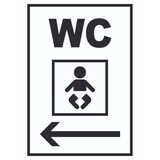 thumbnail of WC Wickelraum links Schild A2 Rückseite selbstklebend