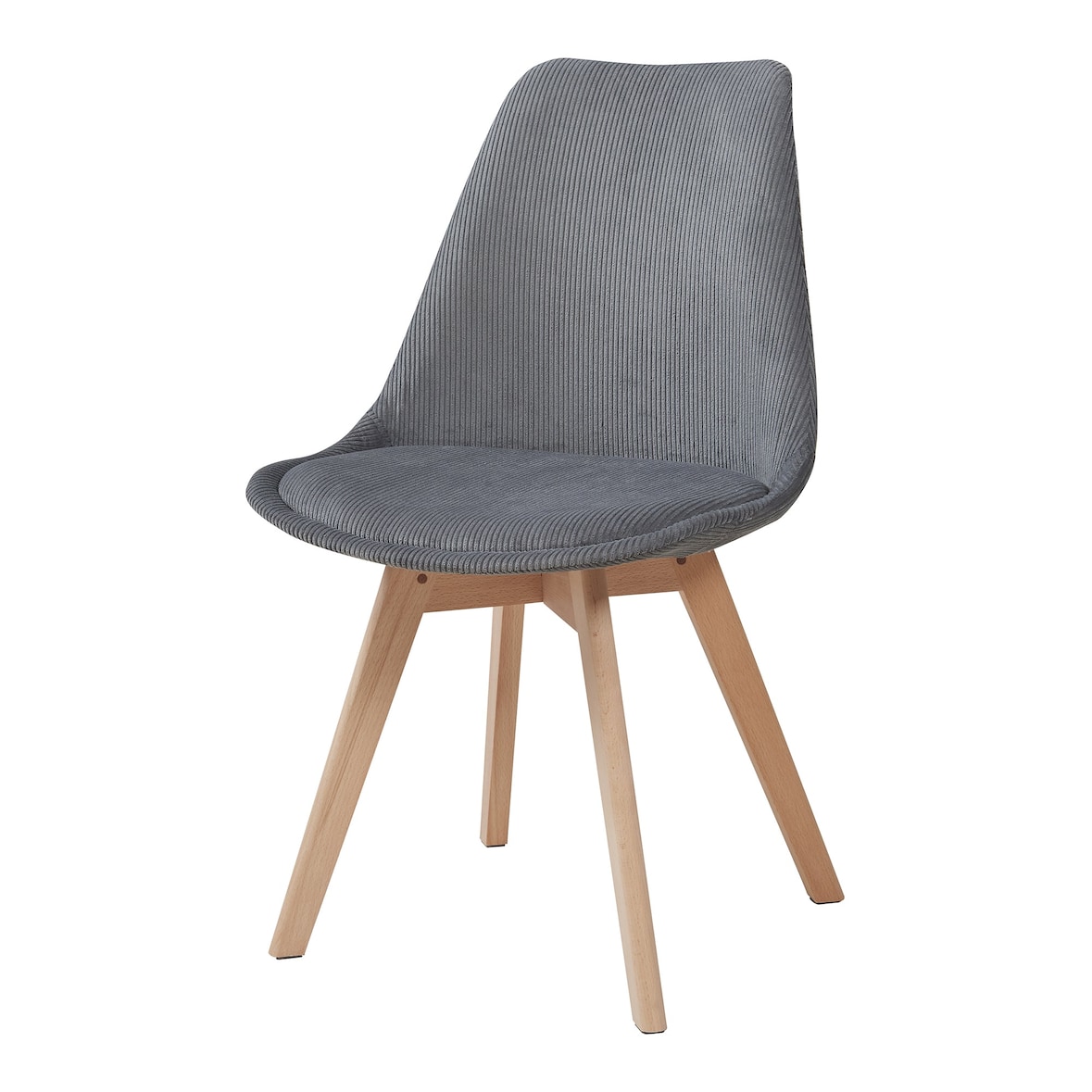 Helloshop26 - Set aus 2 modernen Esszimmer-/Wohnzimmer-/Küchenstühlen aus grauem Cord 03_0009614