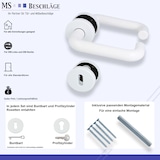 thumbnail of Türdrücker Weiß Kunststoff Türbeschlag Rosettengarnitur Überklippsrosetten BB PZ