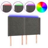 thumbnail of vidaXL LED Kopfteil Dunkelgrau 147x16x118/128 cm Samt