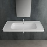 thumbnail of Alpenberger Gäste WC Waschbecken 100 cm Breit | Badezimmer Waschtisch Handwaschbecken Weiß | Keramik Hängewaschbecken mit Nano Waschplätze Wandmontage