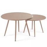 thumbnail of Set van 2 ronde salontafels van taupe staal