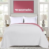 thumbnail of Tagesdecke 220x240 OEKO-TEX - rosa hellgrau Microfaser-Bezug wattiert gesteppt Wende-Design XXL Sofa Couch Bett Bettüberwurf