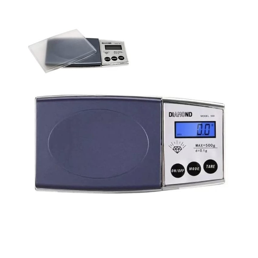 balança digital de precisão, gama 0,1g a 500g, balança portátil, peso de jóias, minerais, moedas, nimística, cozinha
