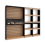 thumbnail of Bücherregal, Holzregal, 230x25x186cm, Wohnzimmer - Büro, Für Bücher, Moderner Stil, Eiche und schwarz _ 86_2